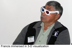 Francis immersed in 3-D visualization