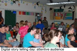 Audience viewing children's stories