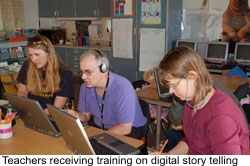 Teachers learning voice over narration