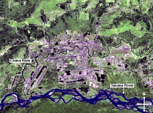Satellite image of the Fairbanks area