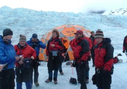 Teachers on a glacier