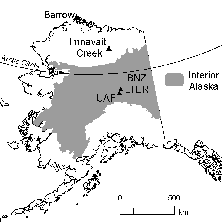 Interior Alaska with ET Field Sites