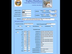 Graphical user interface of the Tephra database