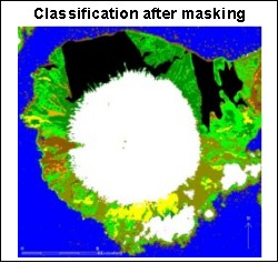 Maximum classification result of the Landsat image