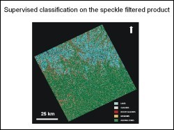 Supervised classification on speckle filtered radar image