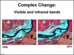 Examples of complex changes shown in visible and infrared bands