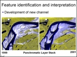Feature identification and interpretation of a new river channel