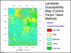 Landslide susceptability map