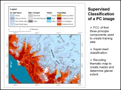 Supervised classification results of the principal component image