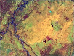 Landsat ETM image of the Alaska Range foothills