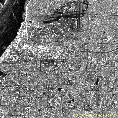 Radar image of a city