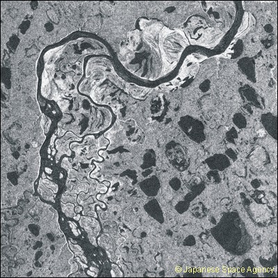 Radar image of a river