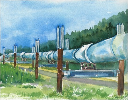 Sideview of the Alaskan pipeline